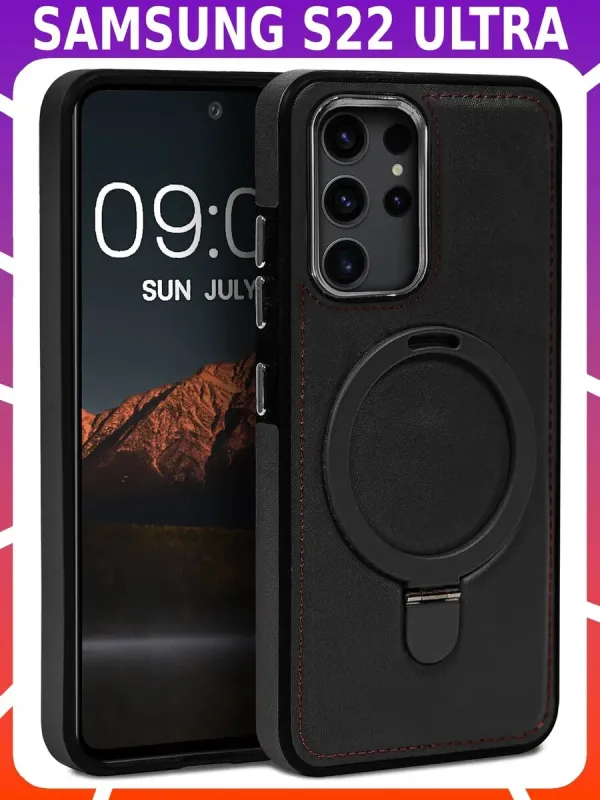 Стильный чехол из кожи для SAMSUNG S22 ULTRA