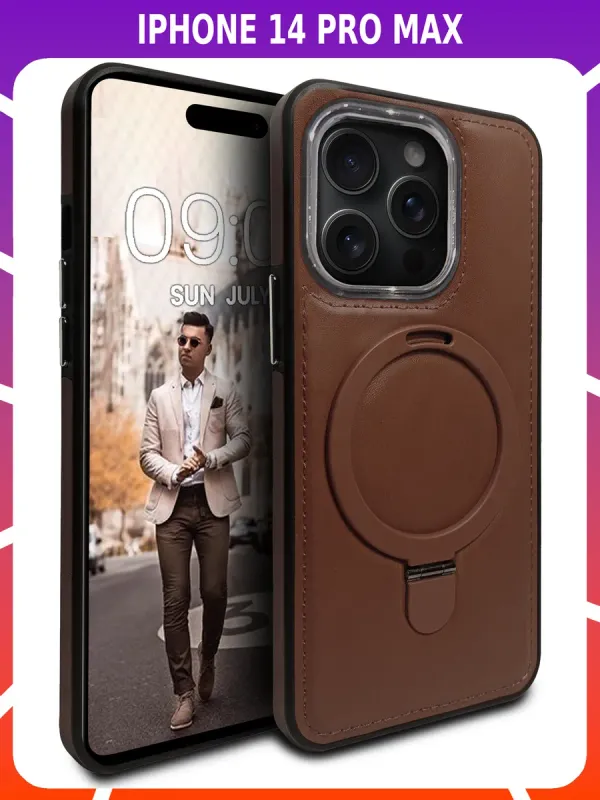 Стильный чехол из кожи для IPHONE 14 PRO MAX